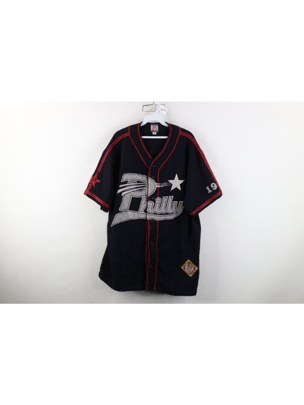 Vtg 90s Negro League Mens XL Wool Philadelphia Stars Baseball Jersey Blue #15